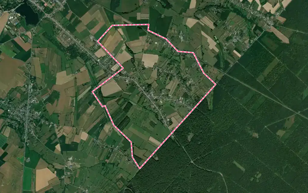 Vue satellite de Jolimetz avec ses contours administratifs