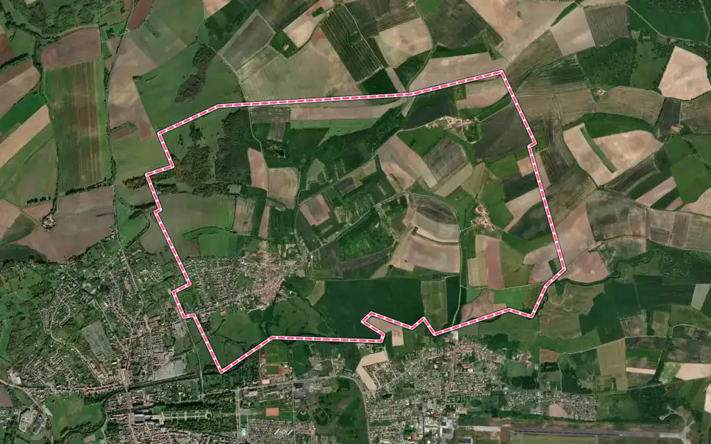 Vue satellite de Jolivet avec ses contours administratifs