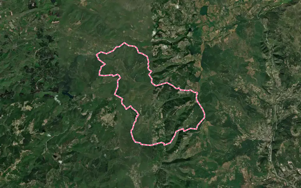 Vue satellite de Joncels avec ses contours administratifs