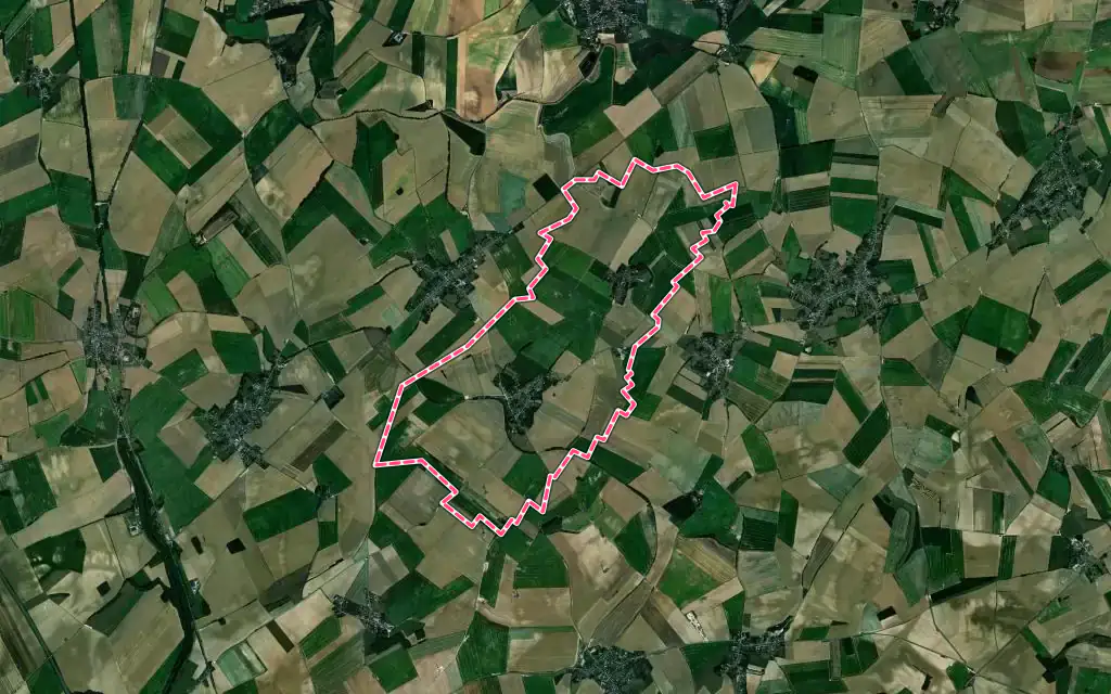 Vue satellite de Joncourt avec ses contours administratifs