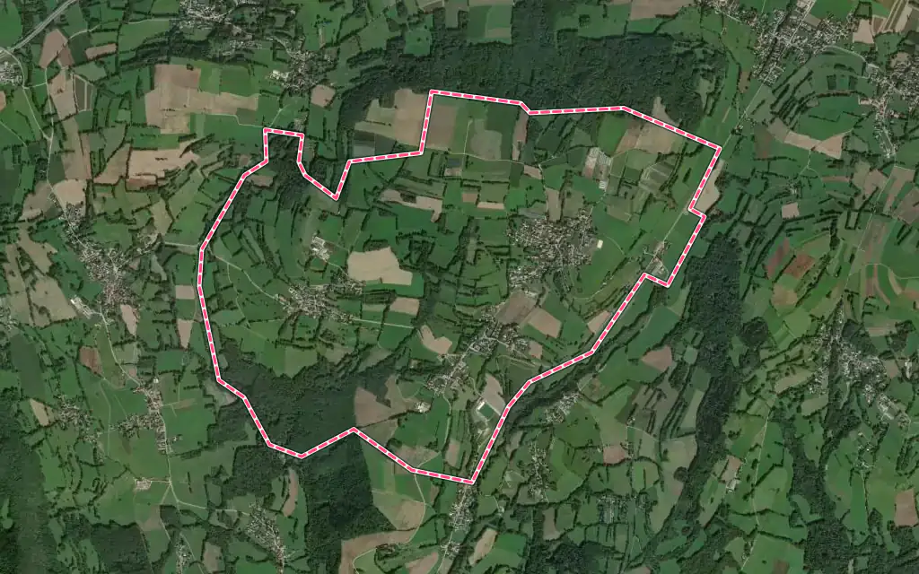 Vue satellite de Jonzier-Épagny avec ses contours administratifs