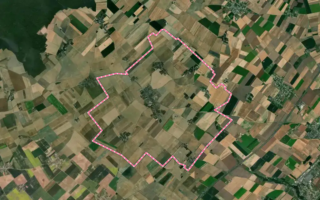 Vue satellite de Josnes avec ses contours administratifs