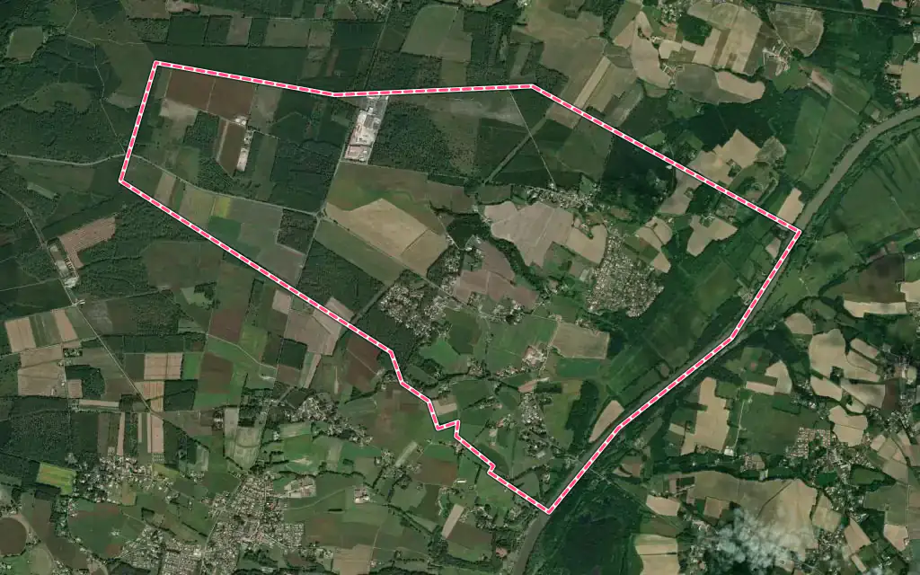 Vue satellite de Josse avec ses contours administratifs