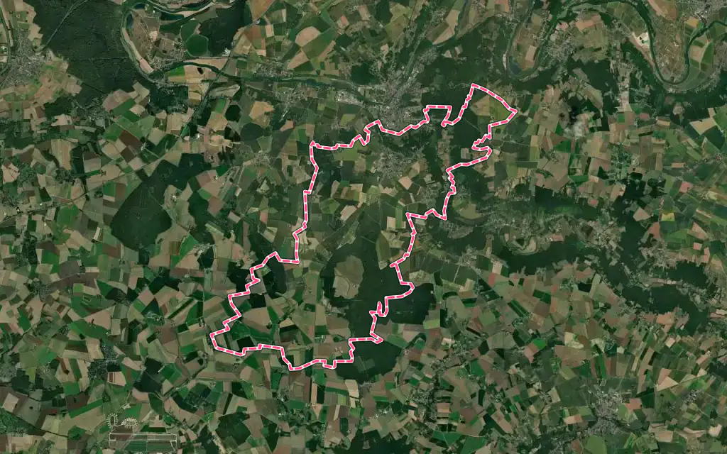 Vue satellite de Jouarre avec ses contours administratifs
