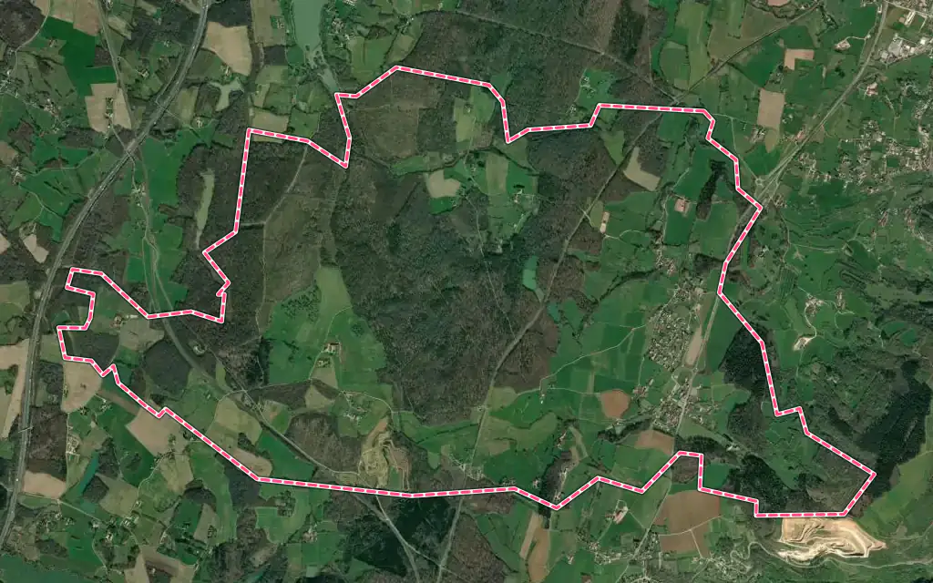 Vue satellite de Joudes avec ses contours administratifs