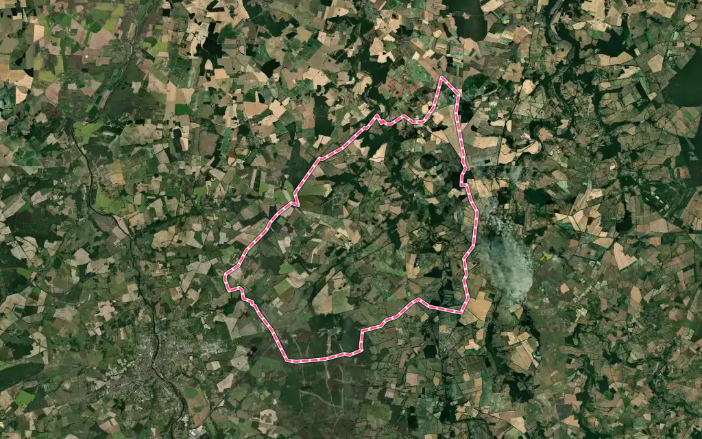 Vue satellite de Journet avec ses contours administratifs