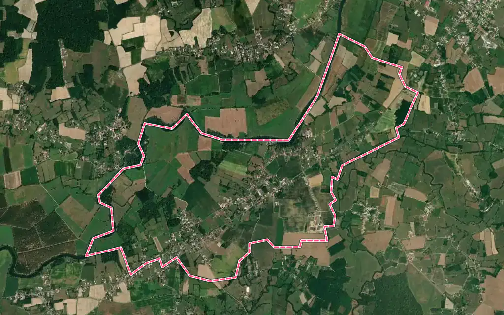 Vue satellite de Jouvençon avec ses contours administratifs