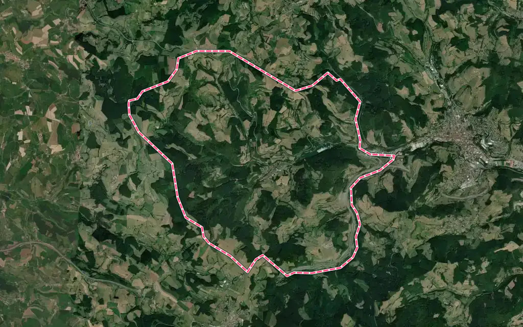 Vue satellite de Joux avec ses contours administratifs
