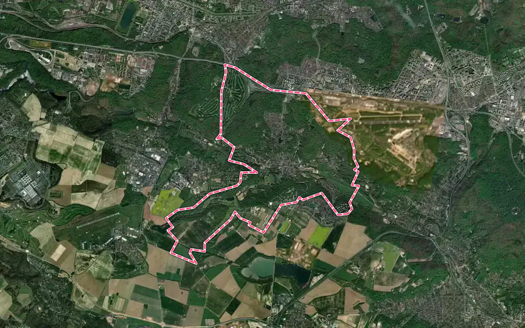 Vue satellite de Jouy-en-Josas avec ses contours administratifs