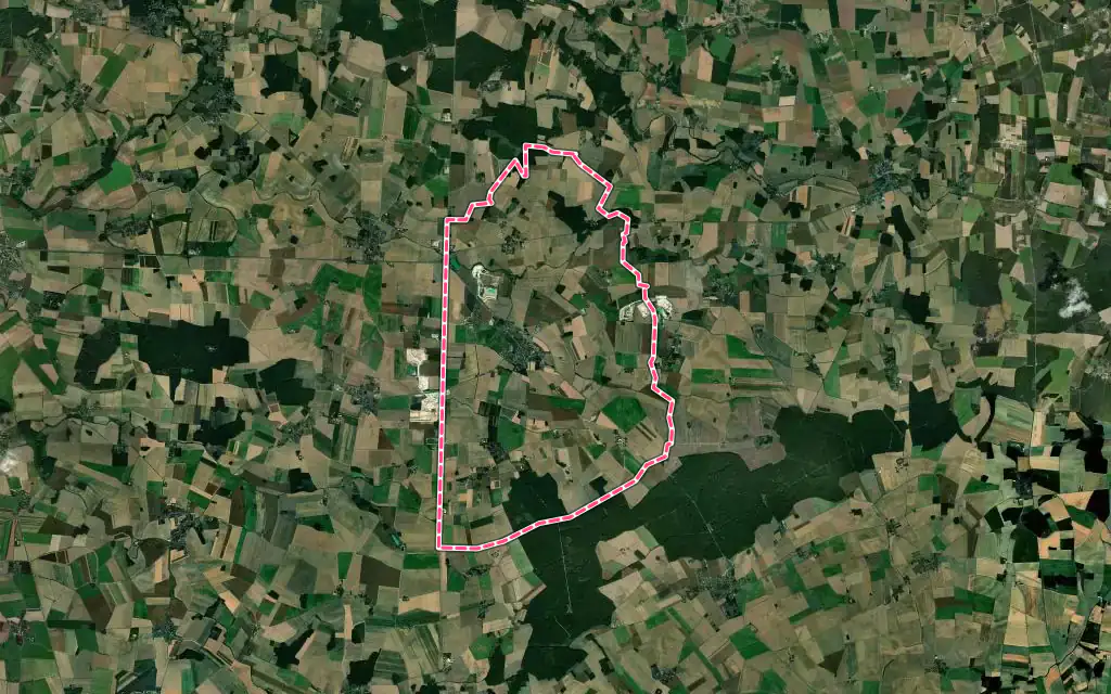 Vue satellite de Jouy-le-Châtel avec ses contours administratifs