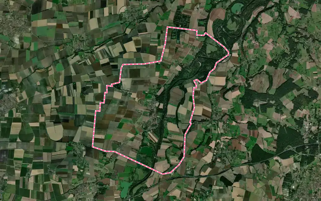 Vue satellite de Joze avec ses contours administratifs