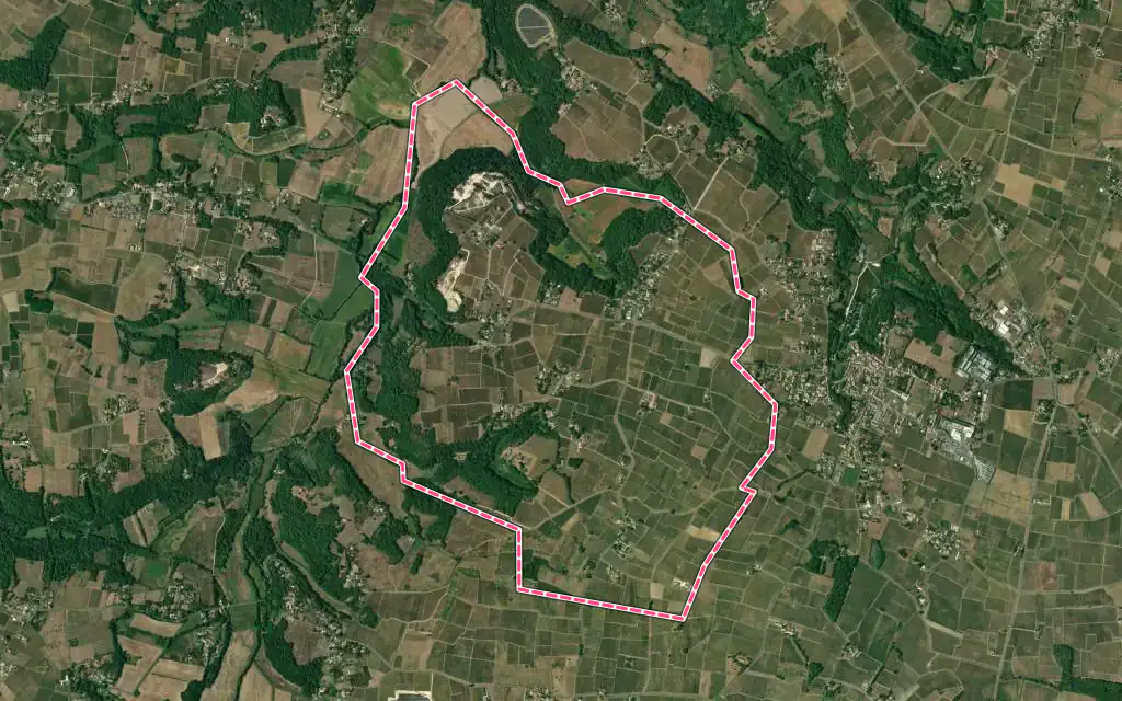 Vue satellite de Jugazan avec ses contours administratifs