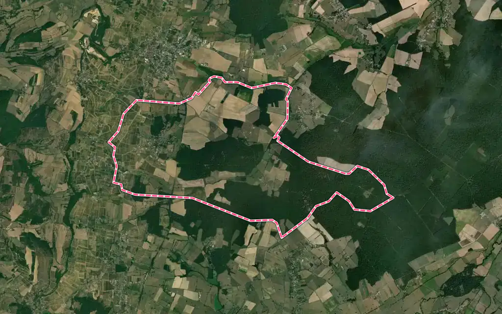 Vue satellite de Jully-lès-Buxy avec ses contours administratifs