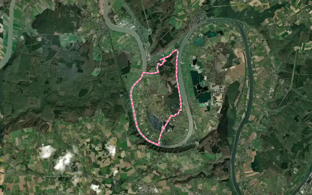 Vue satellite de Jumièges avec ses contours administratifs