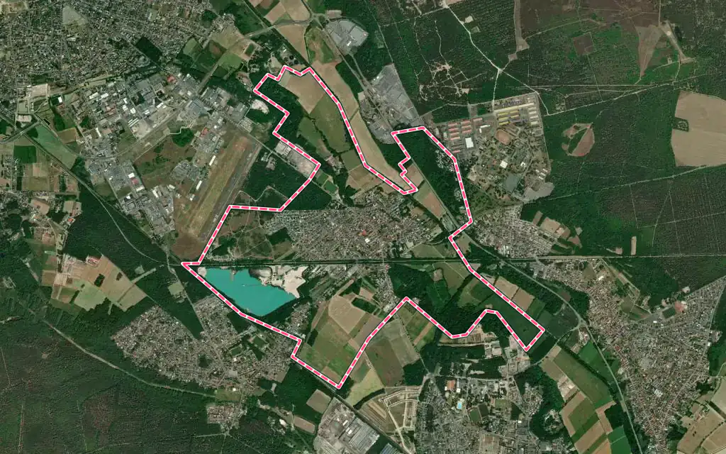 Vue satellite de Kaltenhouse avec ses contours administratifs