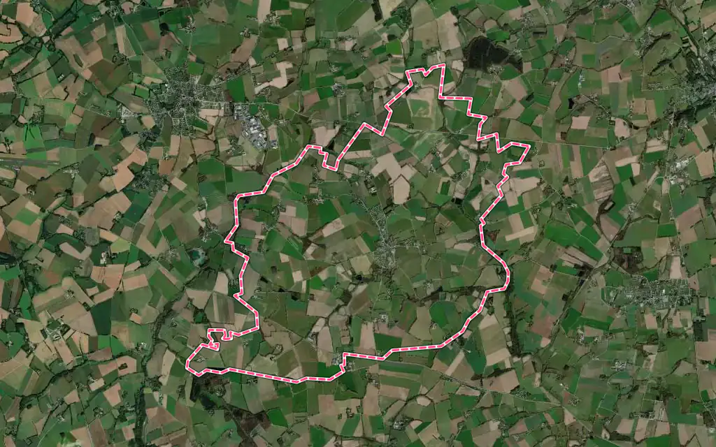 Vue satellite de Kerfourn avec ses contours administratifs