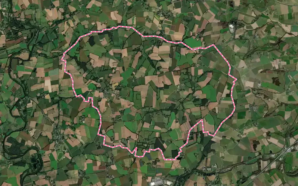 Vue satellite de Kergrist avec ses contours administratifs