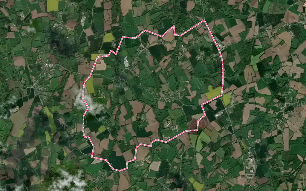Vue satellite de Kermoroc'h avec ses contours administratifs