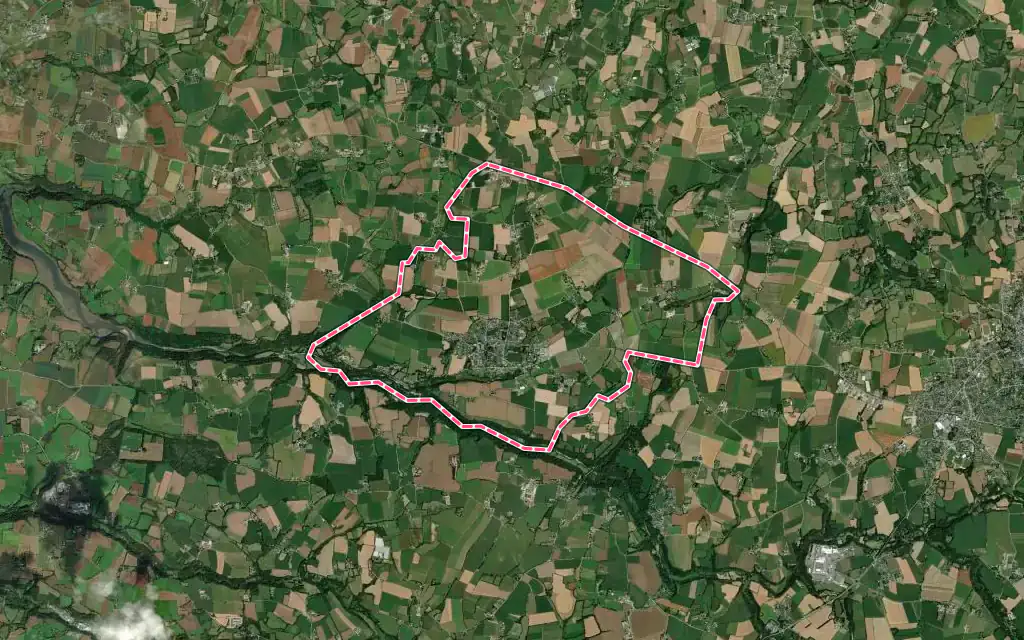 Vue satellite de Kernilis avec ses contours administratifs
