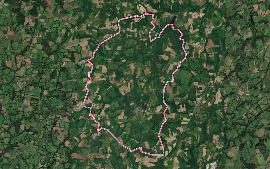 Vue satellite de Kerpert avec ses contours administratifs
