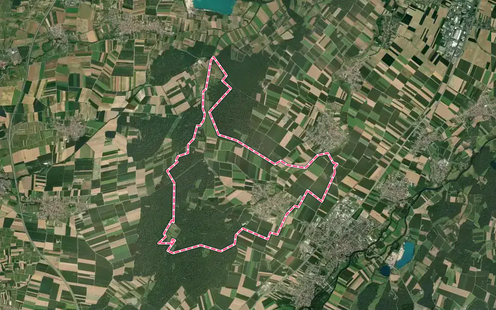 Vue satellite de Kertzfeld avec ses contours administratifs