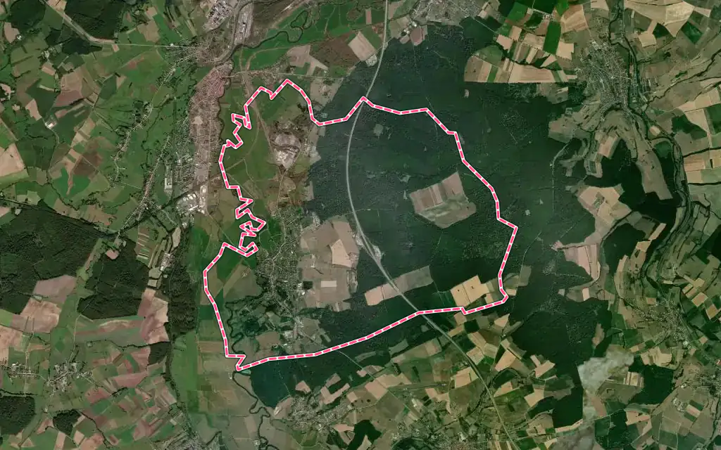 Vue satellite de Keskastel avec ses contours administratifs