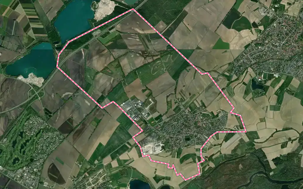 Vue satellite de Kilstett avec ses contours administratifs