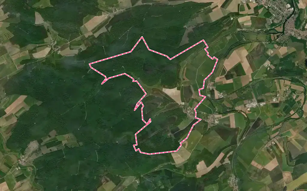 Vue satellite de Kœur-la-Grande avec ses contours administratifs