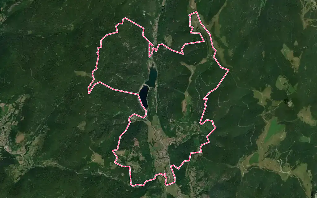 Vue satellite de Kruth avec ses contours administratifs
