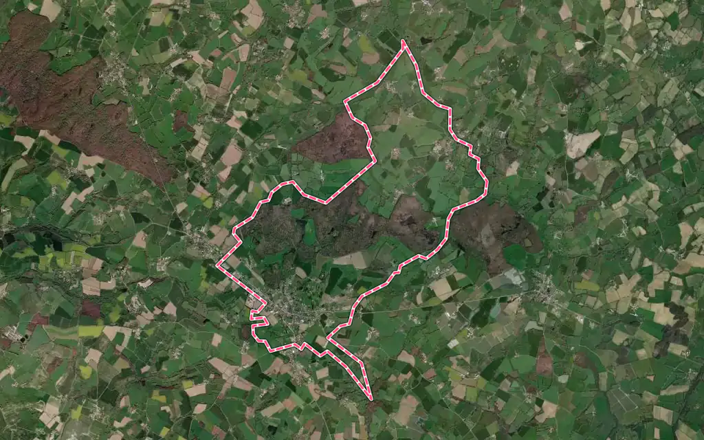 Vue satellite de L'Absie avec ses contours administratifs