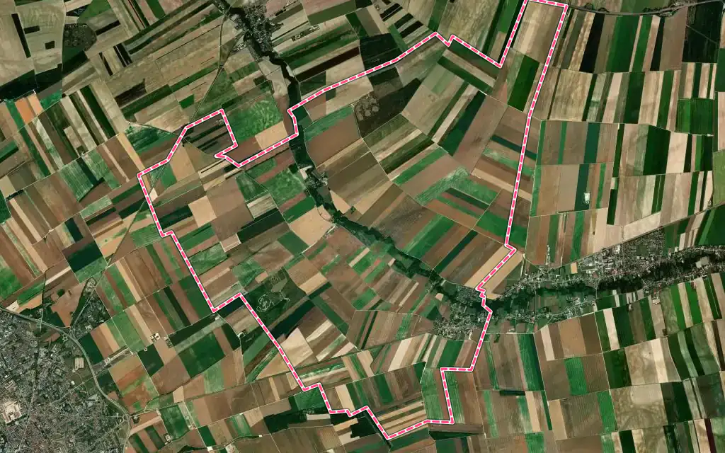 Vue satellite de L'Épine avec ses contours administratifs