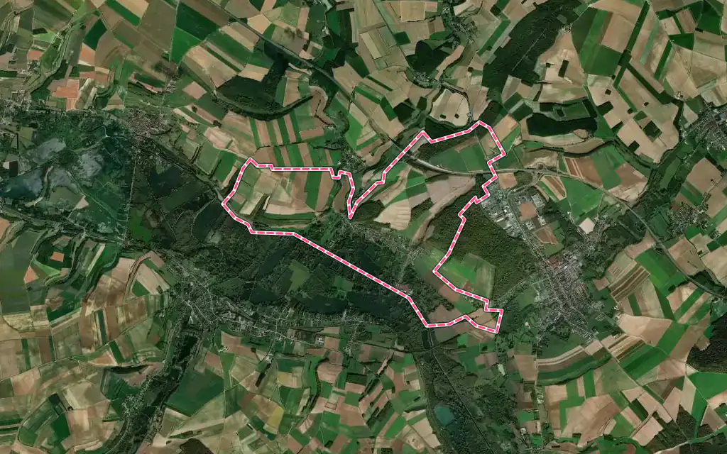 Vue satellite de L'Étoile avec ses contours administratifs