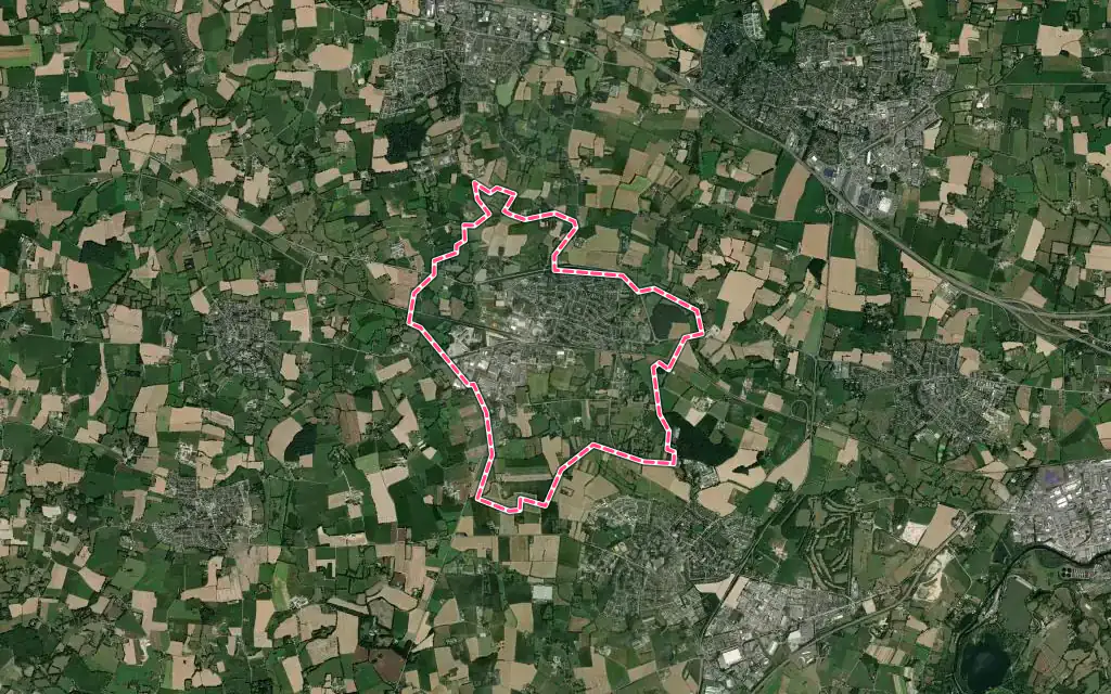 Vue satellite de L'Hermitage avec ses contours administratifs