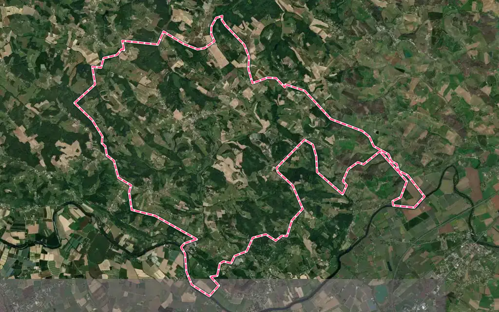 Vue satellite de L'Honor-de-Cos avec ses contours administratifs
