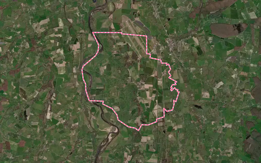 Vue satellite de L'Hôpital-le-Mercier avec ses contours administratifs