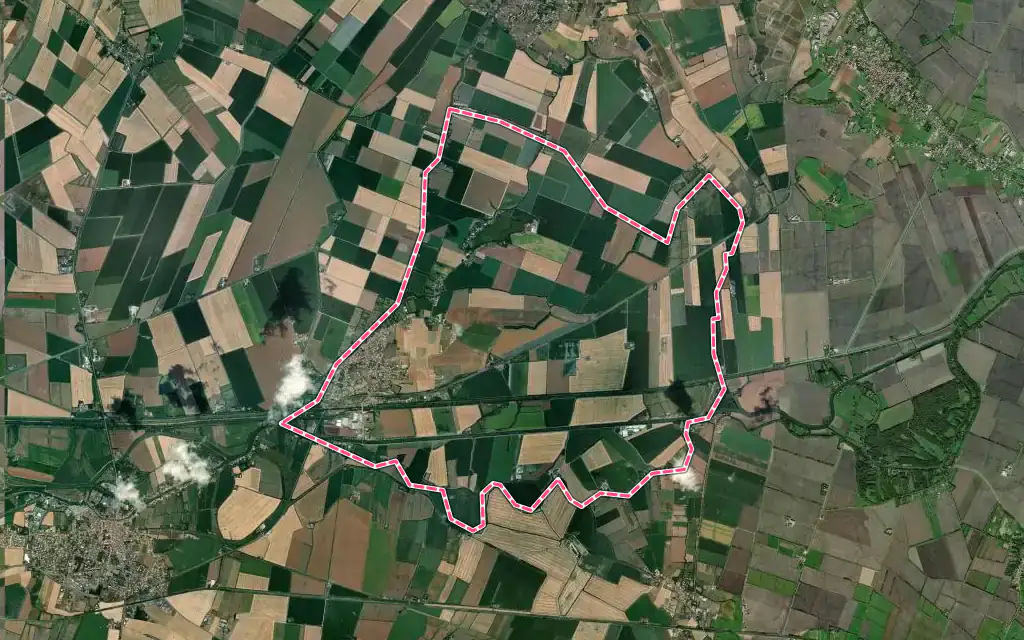 Vue satellite de L'Île-d'Elle avec ses contours administratifs