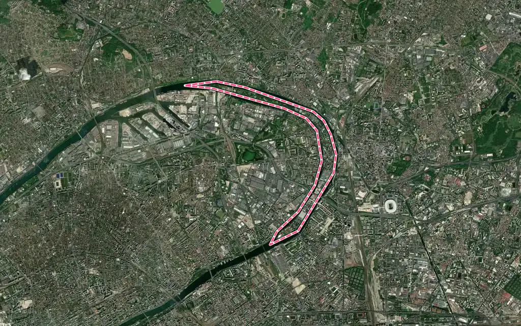 Vue satellite de L'Île-Saint-Denis avec ses contours administratifs