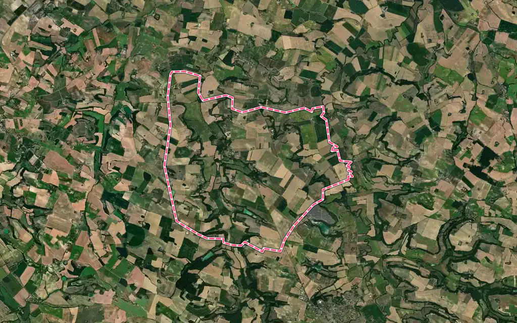 Vue satellite de L'Isle-Bouzon avec ses contours administratifs