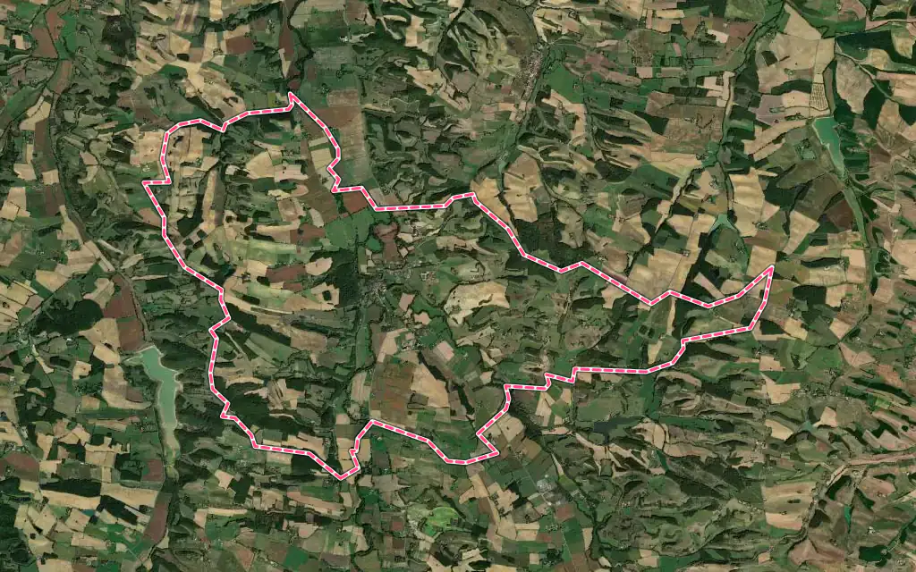 Vue satellite de L'Isle-de-Noé avec ses contours administratifs