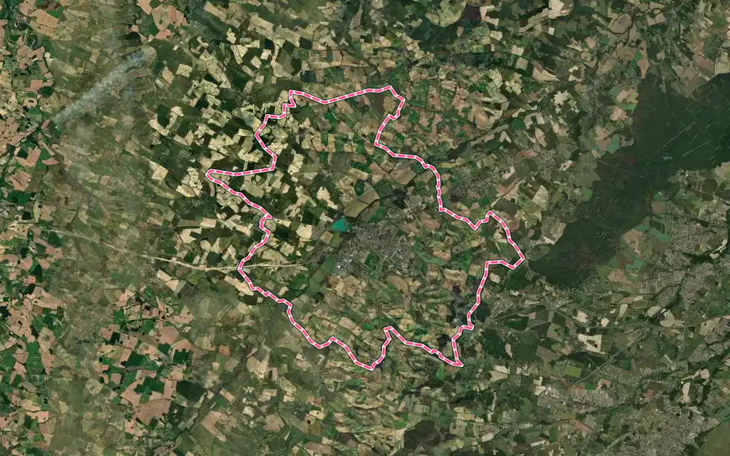 Vue satellite de L'Isle-Jourdain avec ses contours administratifs