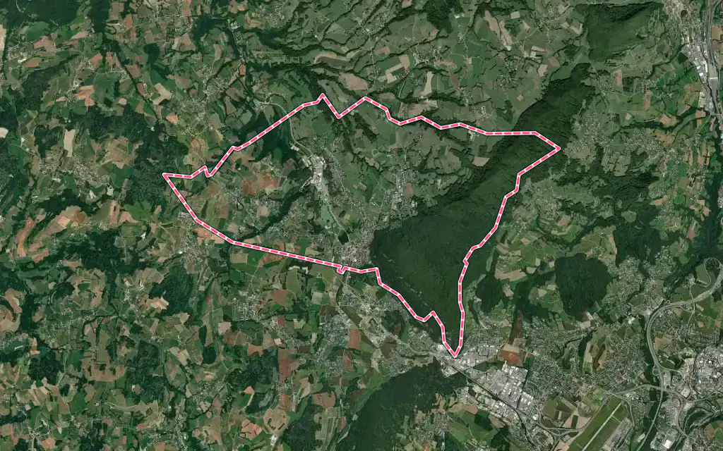 Vue satellite de La Balme-de-Sillingy avec ses contours administratifs
