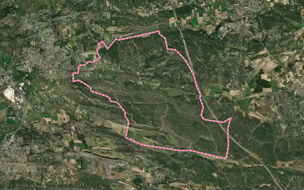 Vue satellite de La Barben avec ses contours administratifs