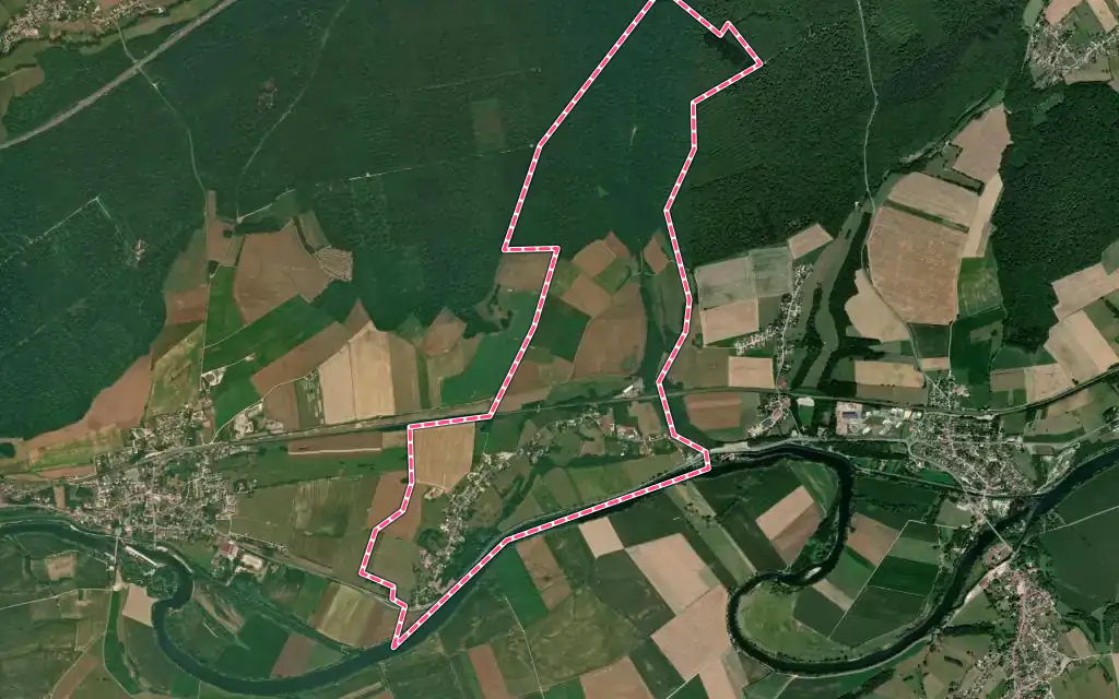 Vue satellite de La Barre avec ses contours administratifs