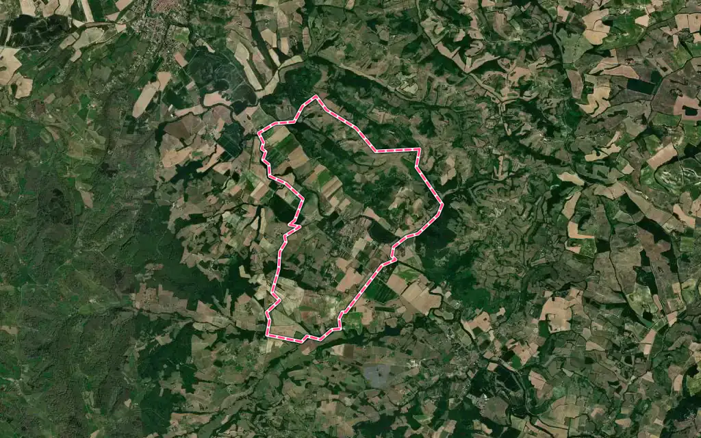 Vue satellite de La Bastide-de-Besplas avec ses contours administratifs