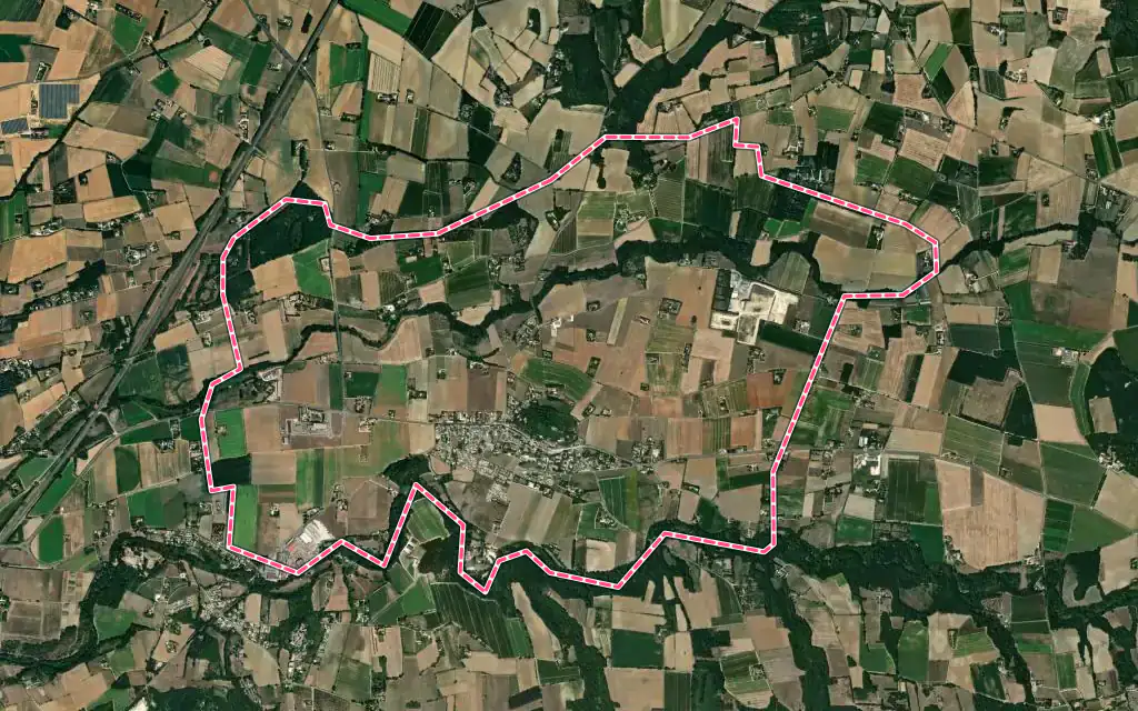 Vue satellite de La Bâtie-Rolland avec ses contours administratifs