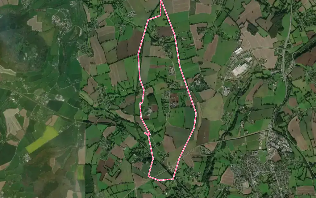 Vue satellite de La Bazoque avec ses contours administratifs