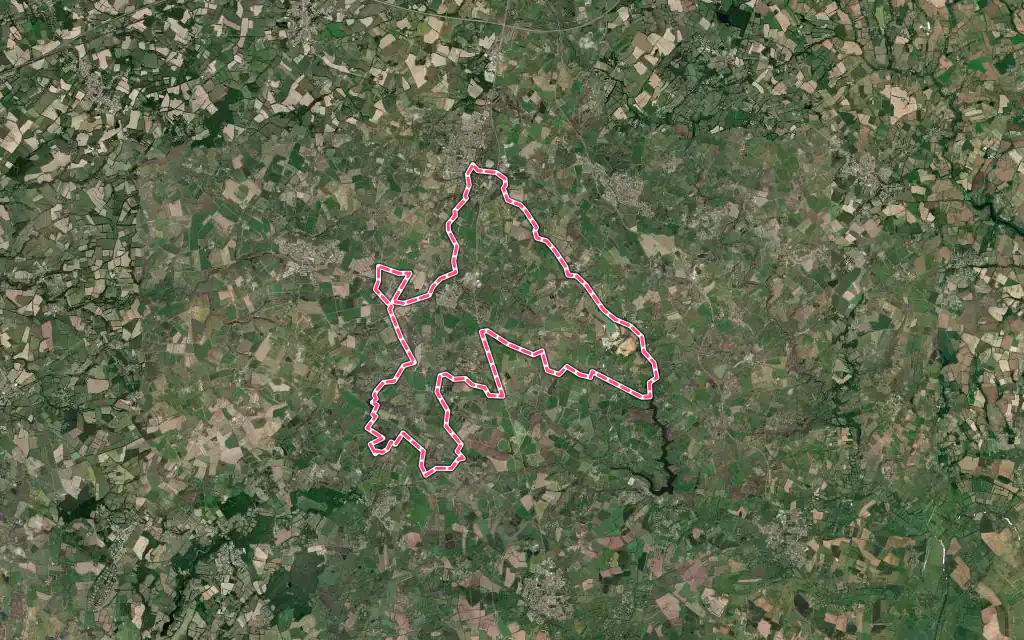 Vue satellite de La Boissière-des-Landes avec ses contours administratifs