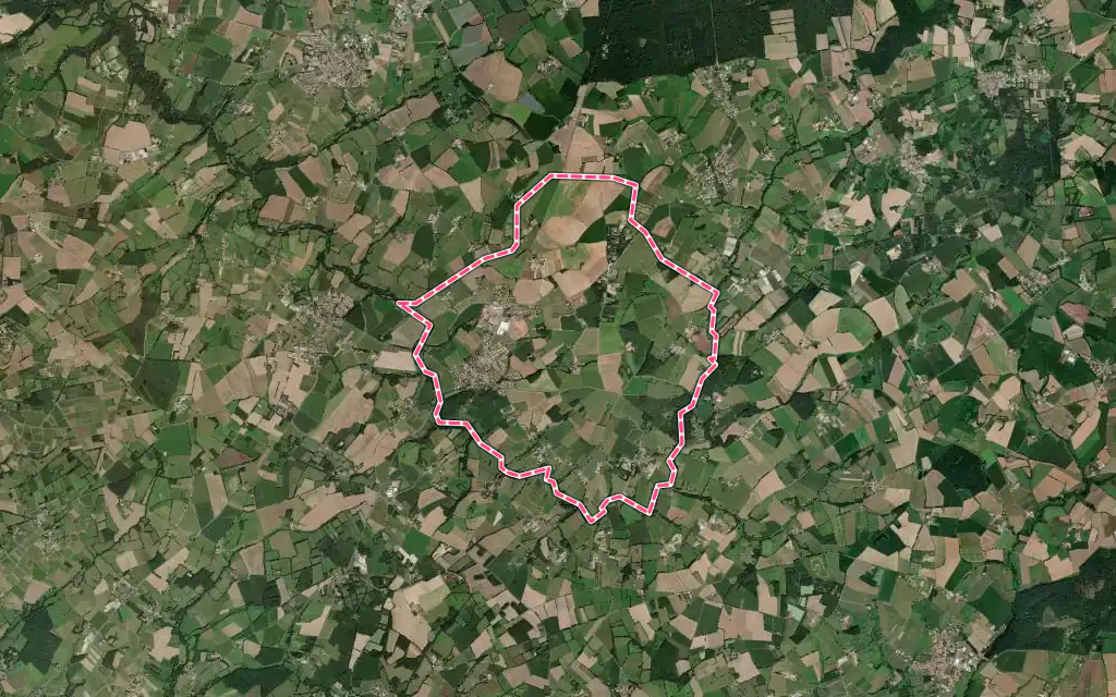Vue satellite de La Boissière-du-Doré avec ses contours administratifs