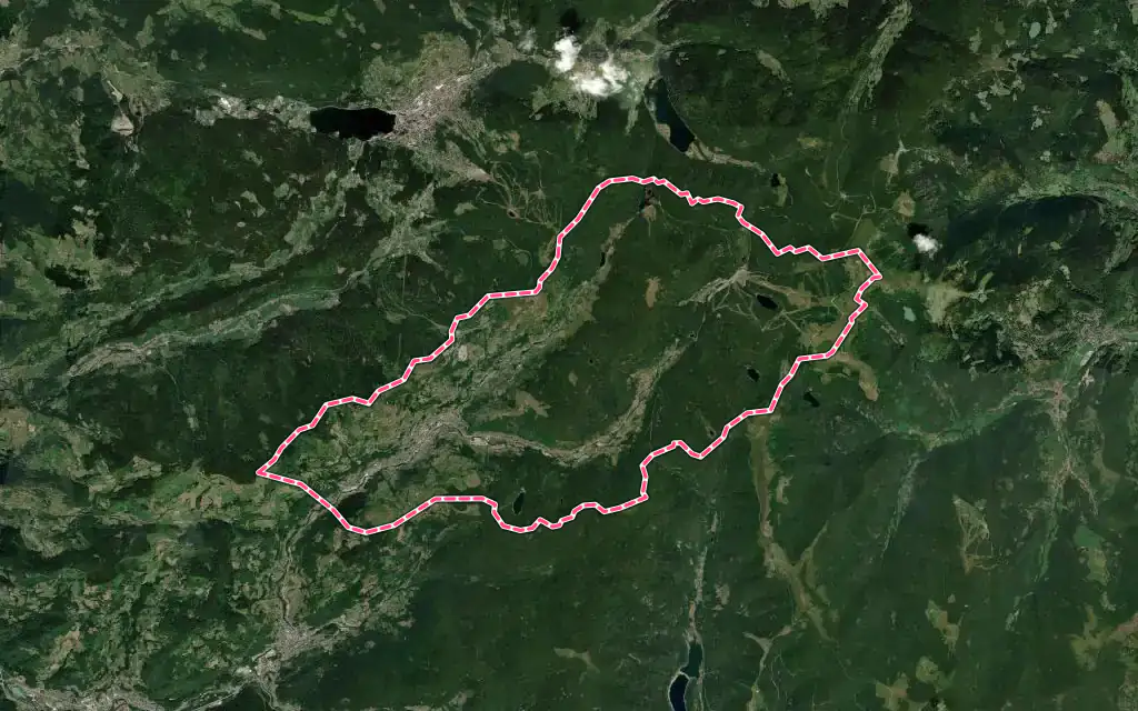 Vue satellite de La Bresse avec ses contours administratifs