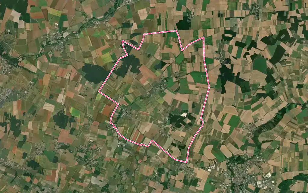 Vue satellite de La Brousse avec ses contours administratifs